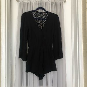 Romper with Lace Design Back